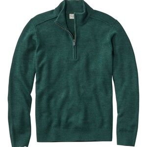 LL Bean Sweater Cashmere Cotton Pullover Quarter Zip Men’s L